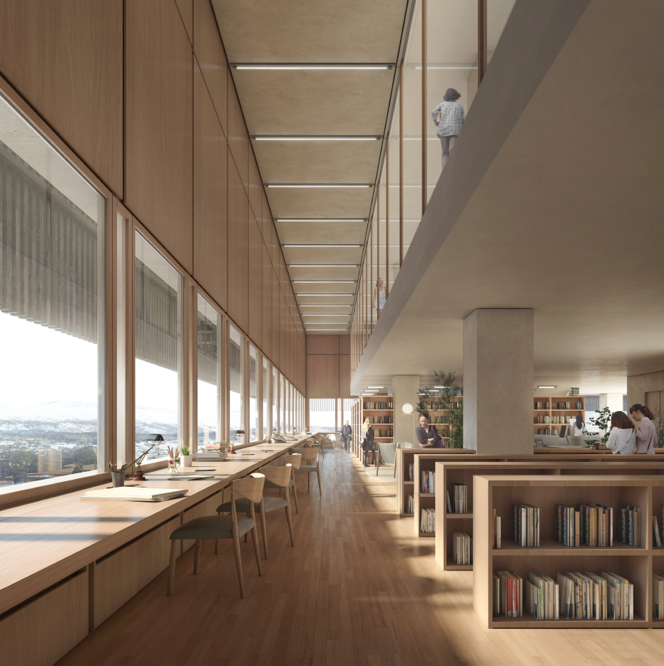 Visualisierung der Innenräume der neuen Landesbibliothek